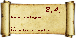Reisch Alajos névjegykártya
